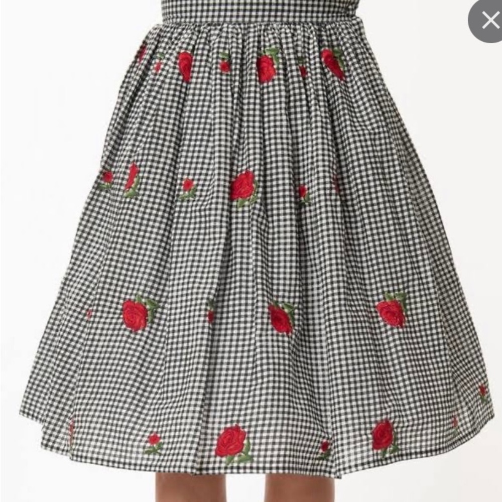 Unique Vintage Gingham Gellar Swing Skirt Size Medium Never Worn